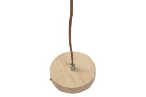 acorn pendant lamp - wood / glass - rose detail