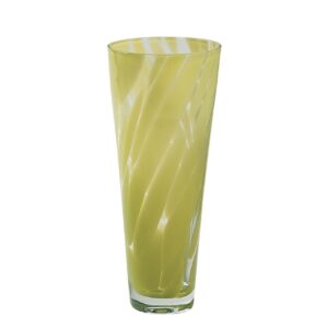 blizzard glass flower vase - lime. hand made glass vase
