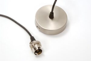 ceiling rose light fitting - b22 - brushed steel light fitting for bayonet bulbs (b22)