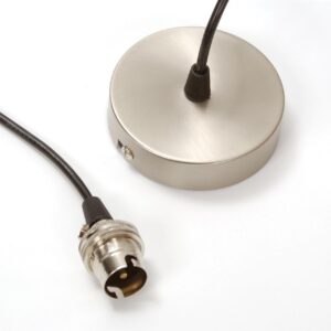 ceiling rose light fitting - b22 - brushed steel light fitting for bayonet bulbs (b22)