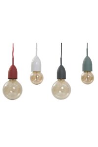cloche pendant lamp - available in four colours - with matching cable and ceiling rose