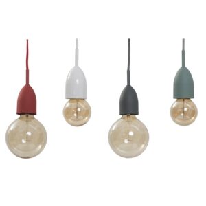cloche pendant lamp - available in four colours - with matching cable and ceiling rose