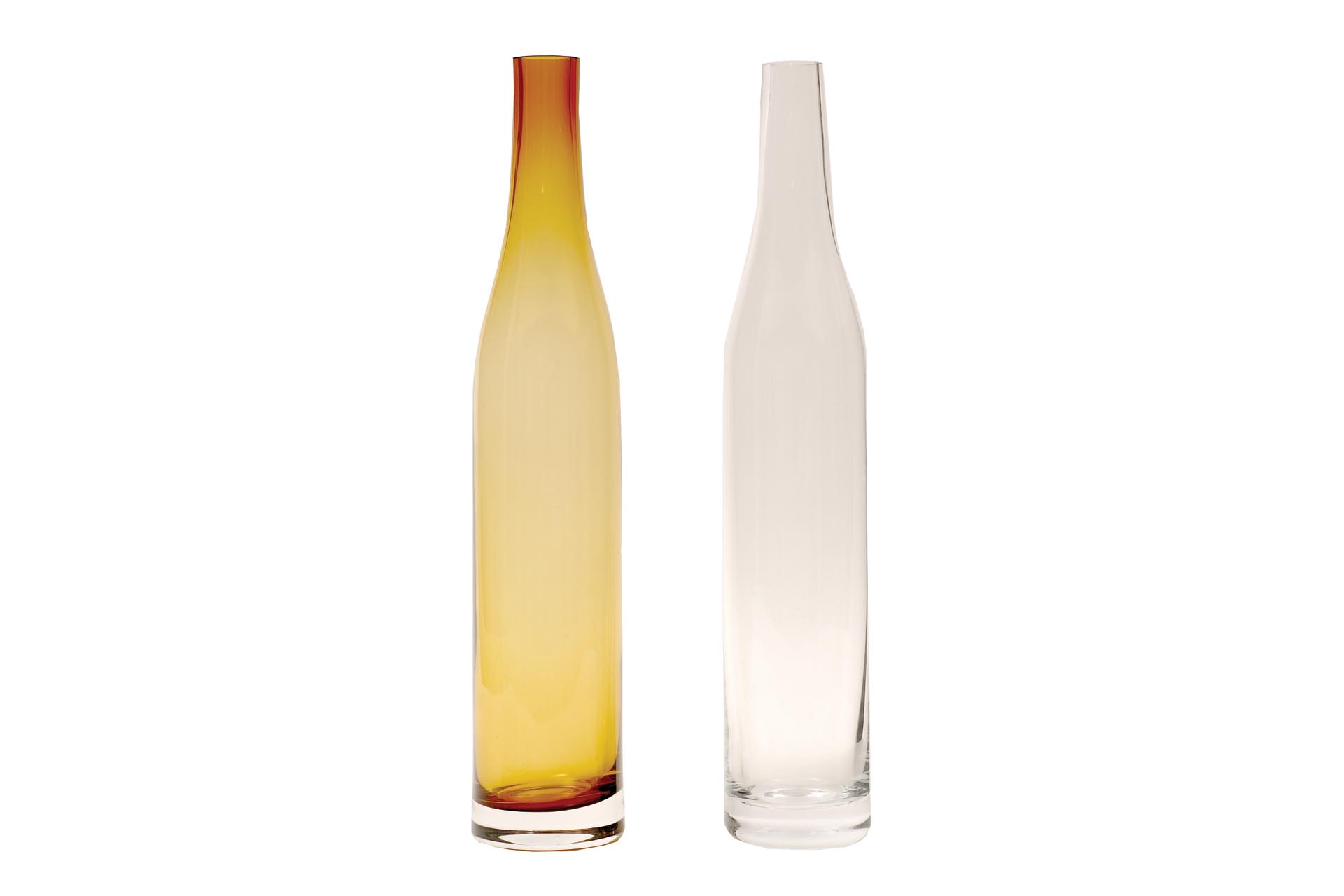 hand made bottles - large - amber & clear