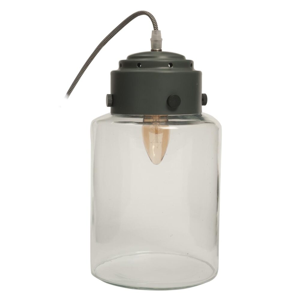 jar table lamp - dark grey / glass - industrial style table lamp