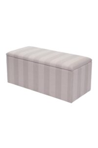 otto blanket chest - upholstered storage chest - upholstered in pavilion stripe terre
