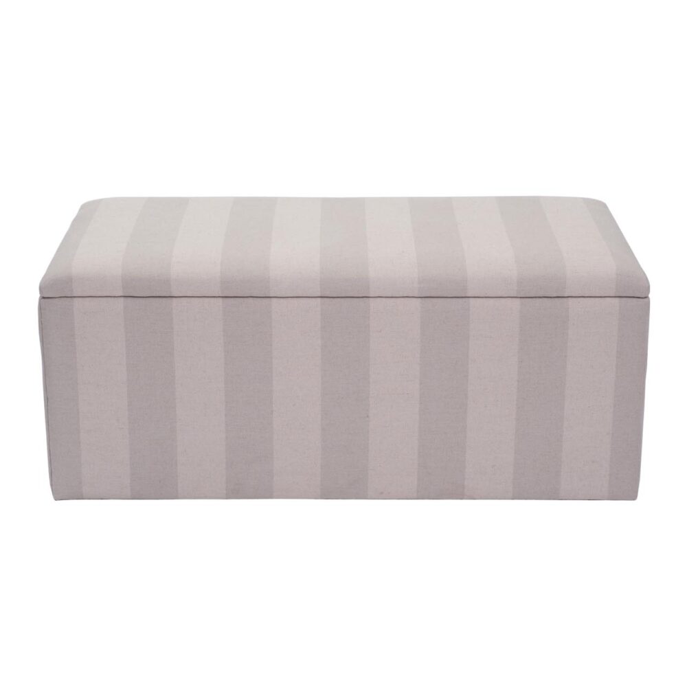 otto blanket chest - upholstered storage chest - upholstered in pavilion stripe terre