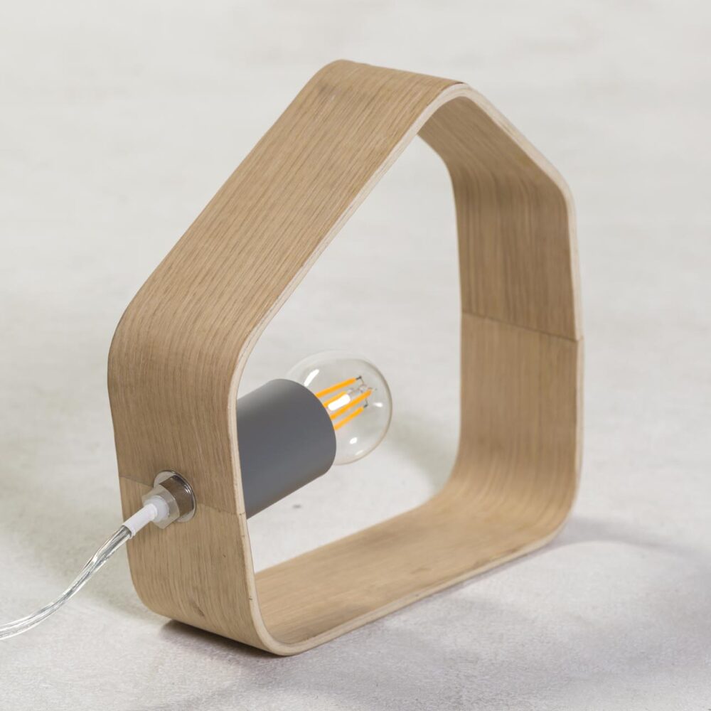 quin lamp detail - wood / dark grey