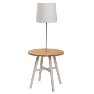 tenby 60cm lamp table - occasional table with integral lamp and shade