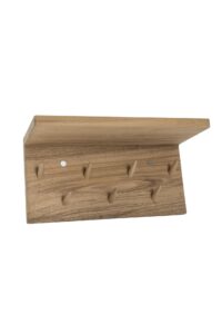 hancock plus - wall mounted coat hook with shelf - natural teak