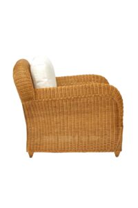 oscar armchair - honey stained rattan armchair with made to order upholstered pads