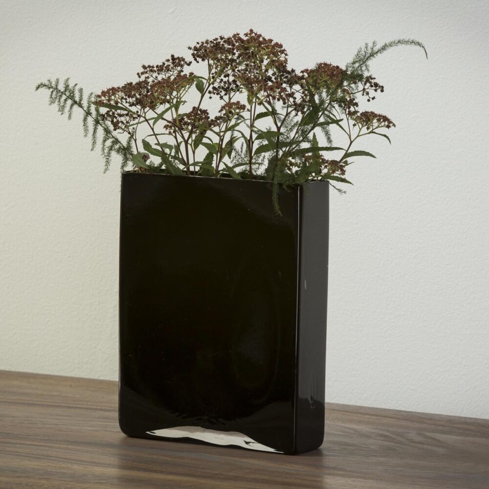 portofino rectangular vase - black - mood