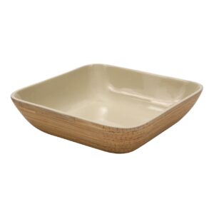 Ravello square lacquered bamboo bowl with lacquered interior