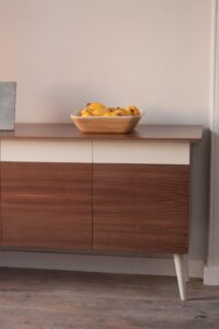 ravello lacquered bamboo bowl, shown with quince on a marseille sideboard