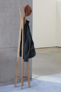 totem coat and hat stand - oak (with coat and hat)