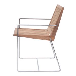 Tripoli outdoor dining armchair - teak / stainless steel