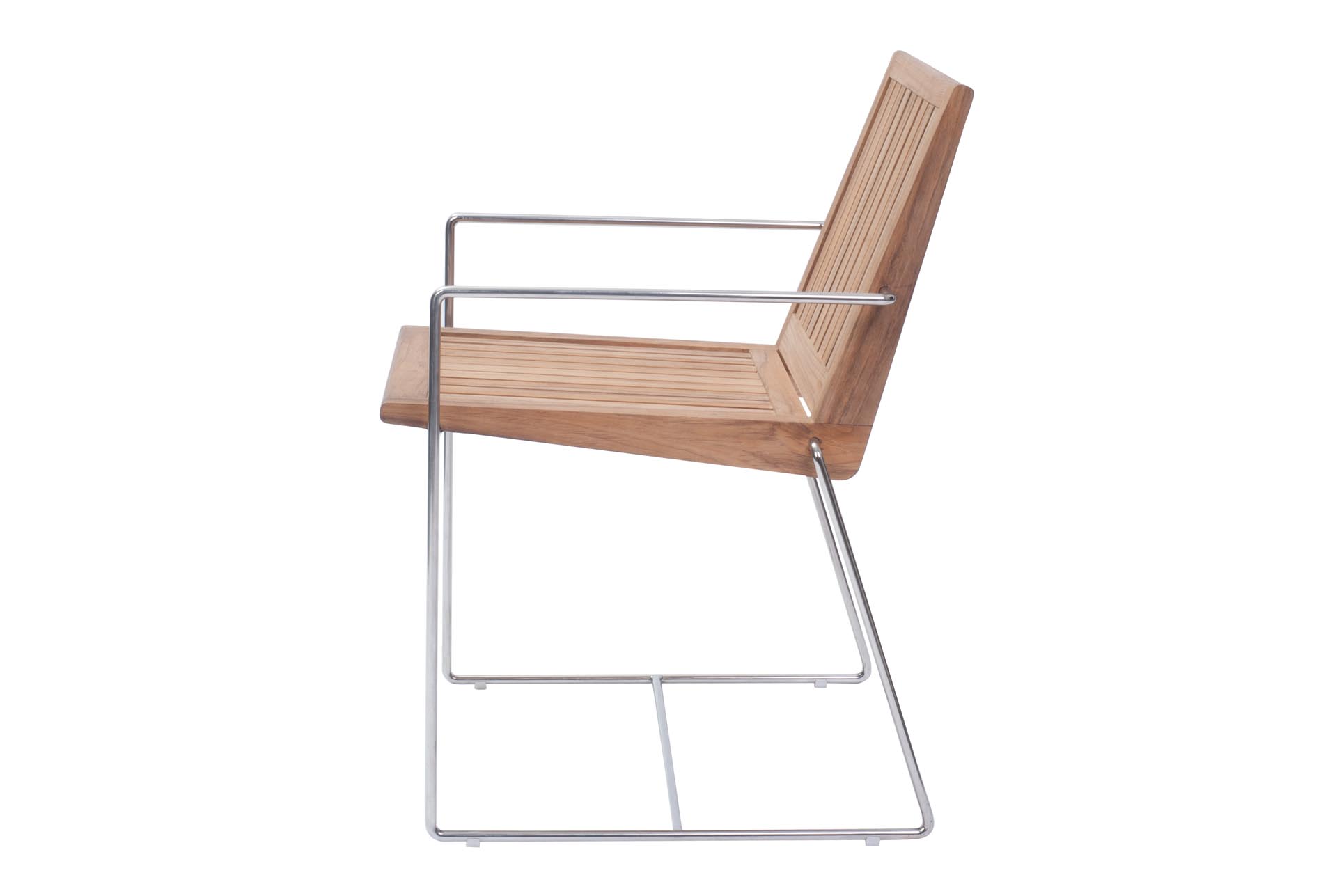 Tripoli outdoor dining armchair - teak / stainless steel