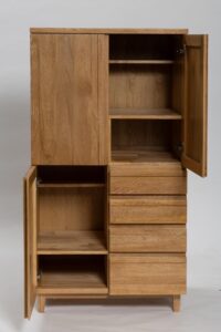 ark highboard - wooden highboard cabinet - oiled oak. contemporary tall storage cupboard with door and drawers