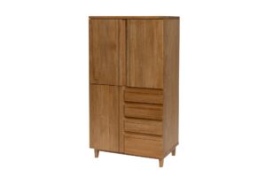 ark highboard - wooden highboard cabinet - oiled oak. contemporary tall storage cupboard with door and drawers