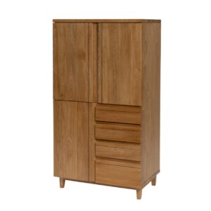 ark highboard - wooden highboard cabinet - oiled oak. contemporary tall storage cupboard with door and drawers