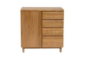ark small sideboard - small wooden sideboard cabinet - oiled oak. contemporary storage cupboard with door and drawers