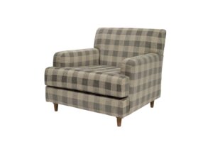 brighton armchair - norfolk dove, 3q - comfortable contemporary armchair in check fabric
