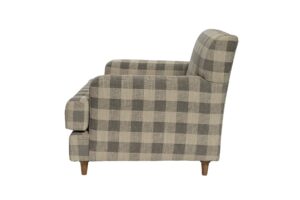 brighton armchair - norfolk dove, 3q - comfortable contemporary armchair in check fabric