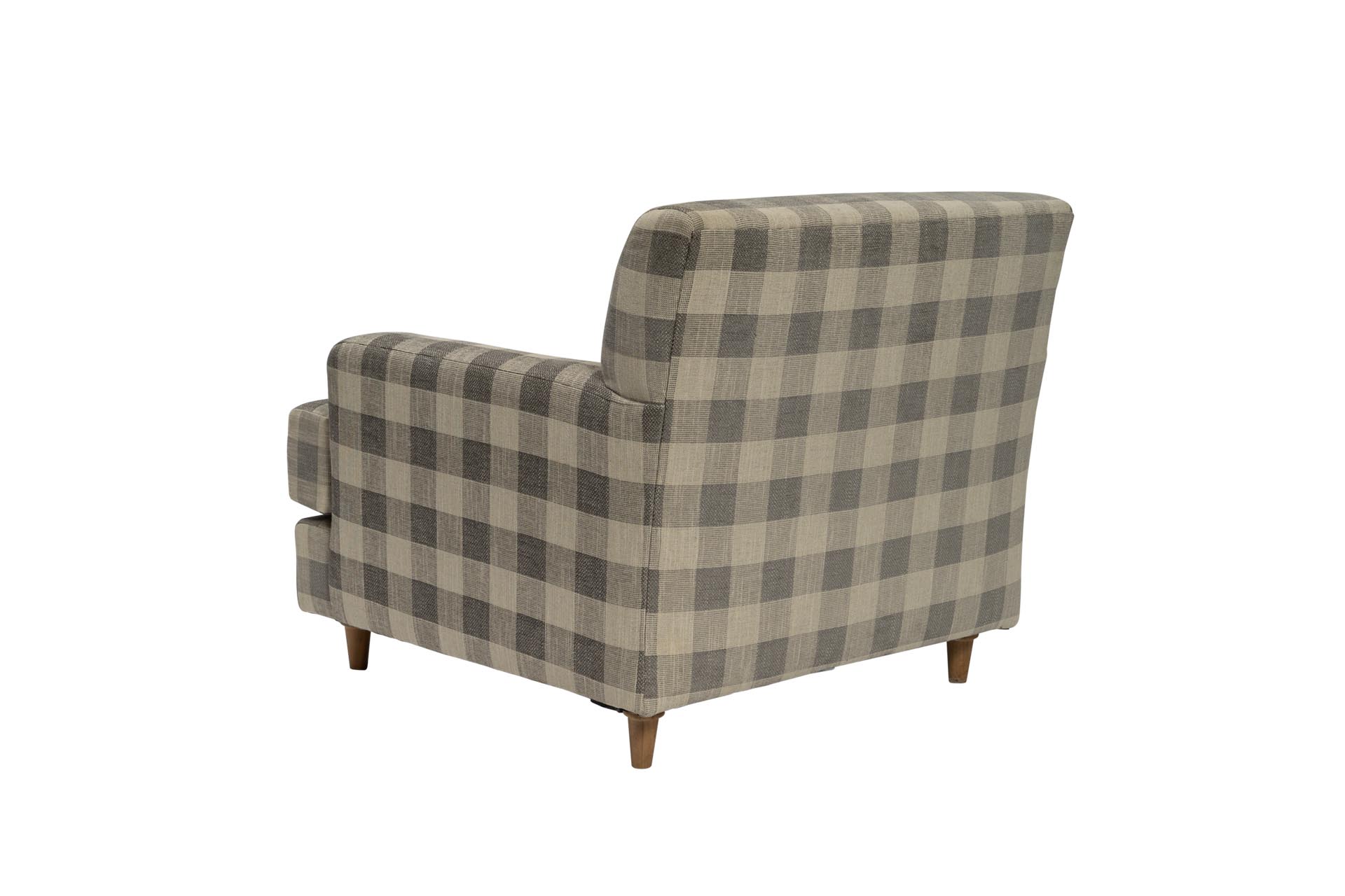 brighton armchair - norfolk dove, 3q - comfortable contemporary armchair in check fabric