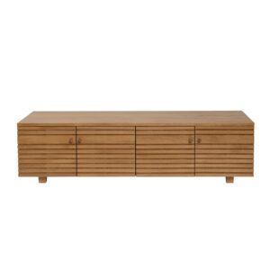 chameleon 150cm low unit - oiled oak. storage cabinet for tv, media and hifi.