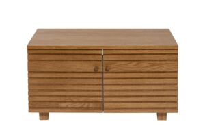 chameleon 75cm low unit - oiled oak. storage cabinet for tv, media and hifi.