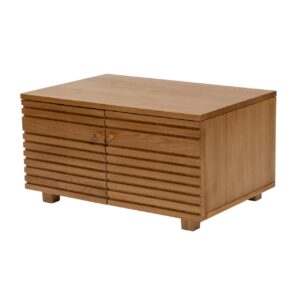 chameleon 75cm low unit - oiled oak. storage cabinet for tv, media and hifi.