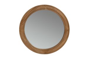 marrakesh mirror - oak - round mirror with hand carved detail