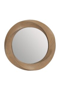 orbit round mirror - sungkai wood with contoured frame
