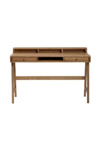 pelican desk - oiled oak - mid-century style desk drawers, shelves and storage compartments.