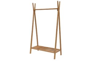 totem clothes and shoe rail - oak, 3q. freestanding open clothes rail in oiled oak