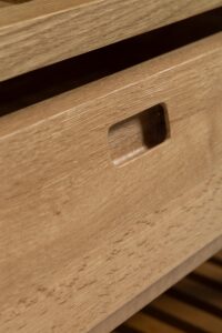 totem hall stand drawer detail. made in solid oak