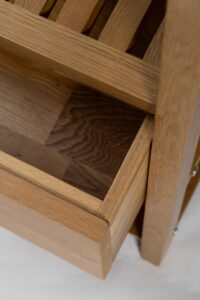 totem hall stand drawer detail. made in solid oak