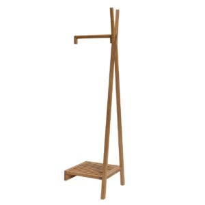 totem wall mounted rail - oak, 3q. open clothes rail in oiled oak