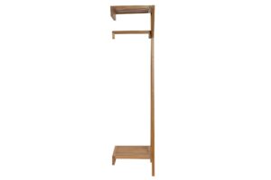 totem wall mounted rail with top shelf - oak, 3q. open clothes rail in oiled oak