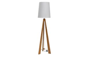 tri floor lamp - teak - large mid-century style wooden floor lamp