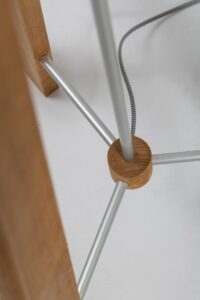tri floor lamp - teak - large mid-century style wooden floor lamp