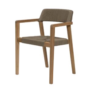 highgate armchair - teak with synthetic rope weave. suitable for indoors and outdoors