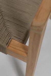 highgate armchair, seat detail - teak with synthetic rope weave. suitable for indoors and outdoors