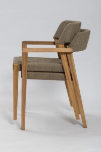 highgate side chair & armchair. indoor / outdoor chairs in teak and synthetic rope. stacking chairs