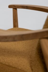 holborn upholstered armchair with wooden arms and legs - arm detail