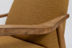 holborn upholstered armchair with wooden arms and legs - arm detail