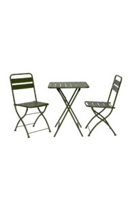 trattoria bistro set - folding table and chairs - forest green