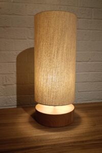 pacific table lamp - contemporary table lamp with solid beech base and tall cylinder shade