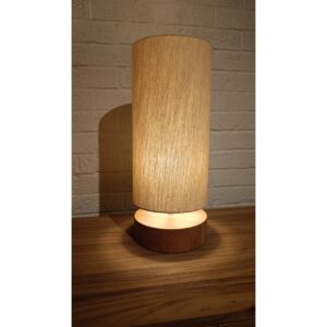 pacific table lamp - contemporary table lamp with solid beech base and tall cylinder shade