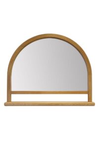 tor half-moon mirror with shelf - oiled oak