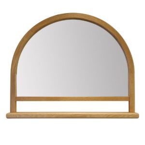 tor half-moon mirror with shelf - oiled oak